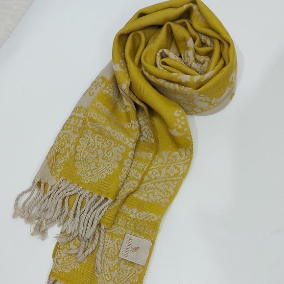 ANICHINI 100% Wool Paisley Print Reversable Scarf - Picture 1 of 16